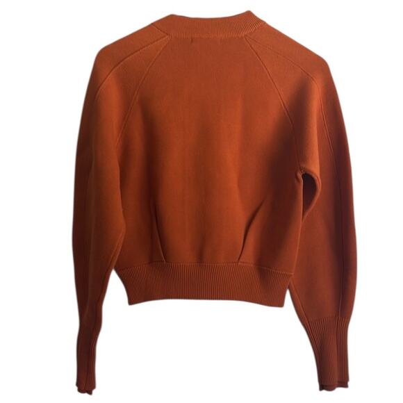 Athleta Sequoia Sweater Burnt Orange Athletic Cardigan Sweater Jacket Sz XS - Picture 5 of 6